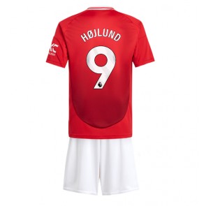 Manchester United Rasmus Hojlund #9 Dětské Domácí dres komplet 2024-25 Krátký Rukáv (+ trenýrky)